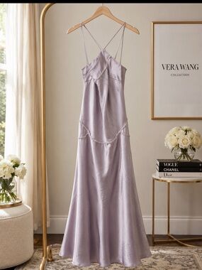 Vera Wang | Dresses | Vera Wang Sz 8 Lavender Bridesmaid Floor Length Chiffon Convertible Dress B8